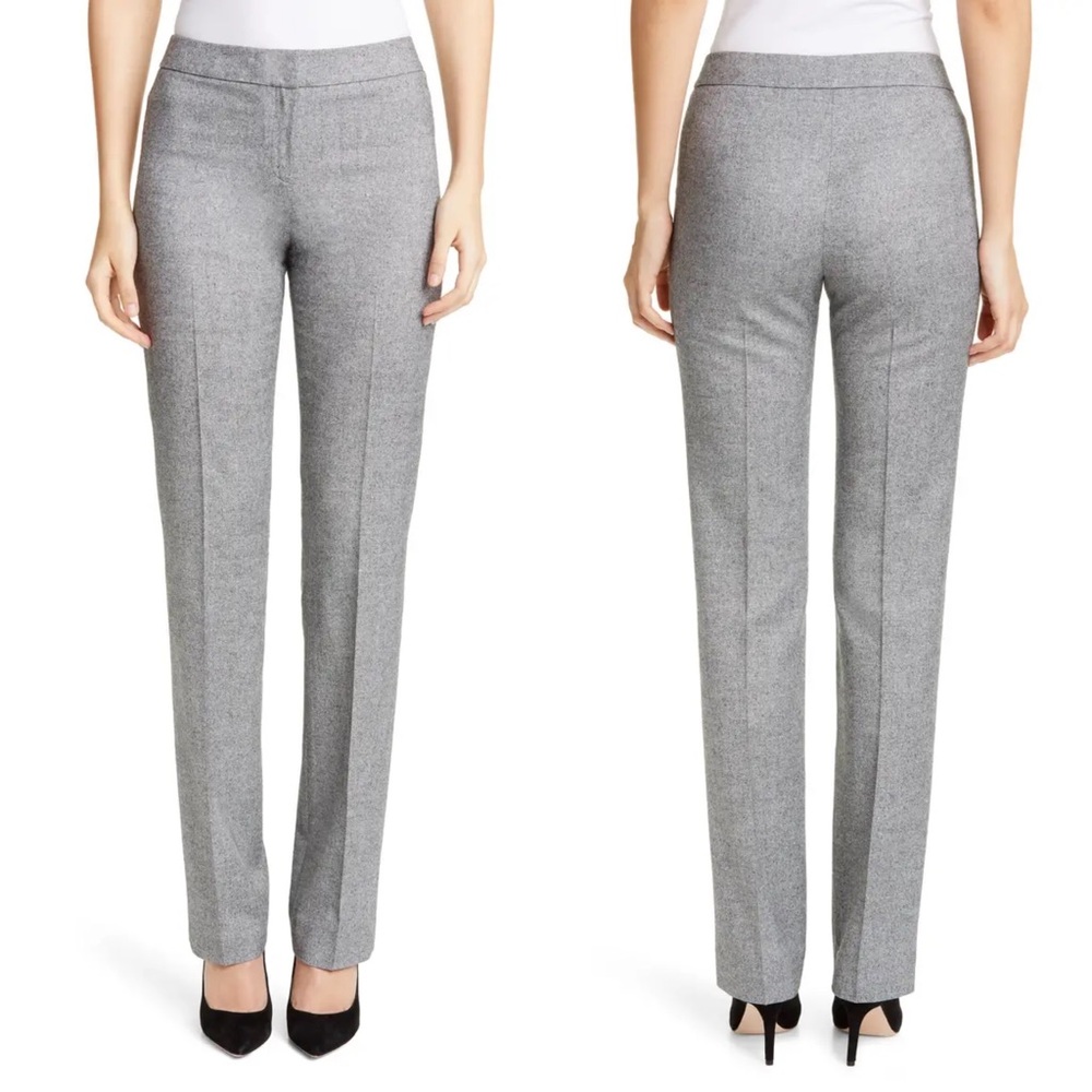 Lafayette Barrow Silk Wool Dress Pants Flint Gray